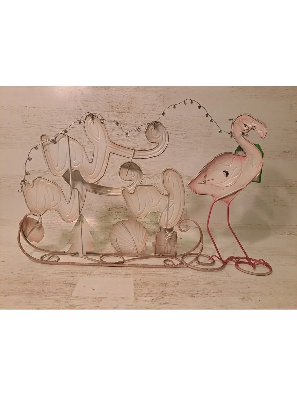 Flamingo Fa La La Holiday Decor Tropical Beach Christmas Costal Table Decor